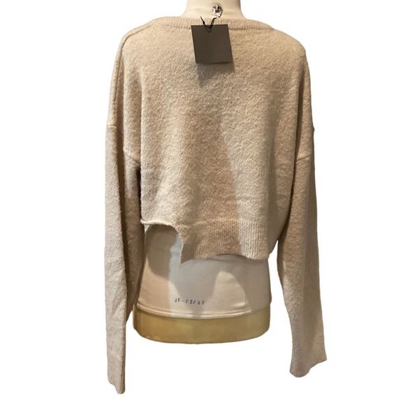 NWT Le Lis Crop Sweater wool blend Tan Neutral Tone Large - Picture 2 of 8